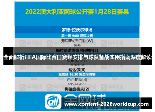 全面解析FIFA国际比赛日赛程安排与球队备战实用指南深度解读